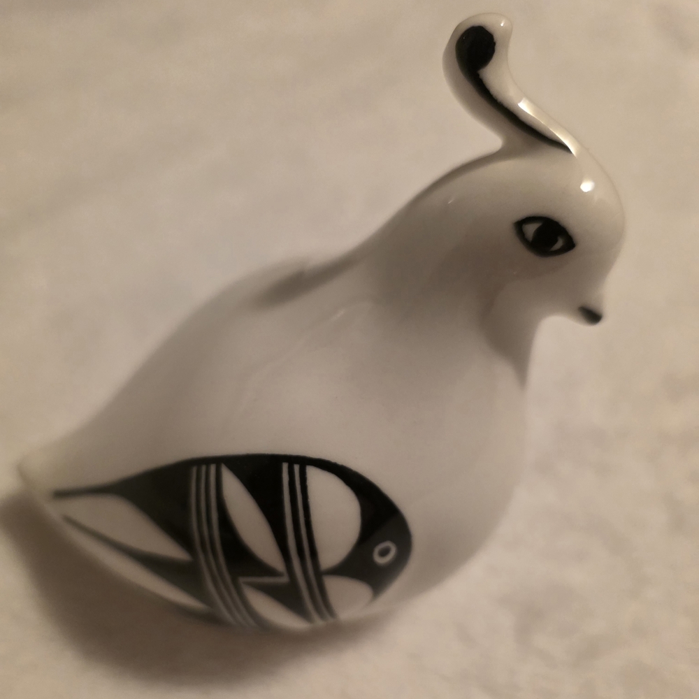 Frances Pasqual Black and White Ceramic Bird Figurine